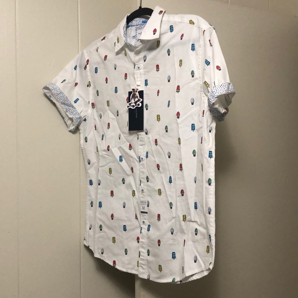 Denim & Flower Button Up